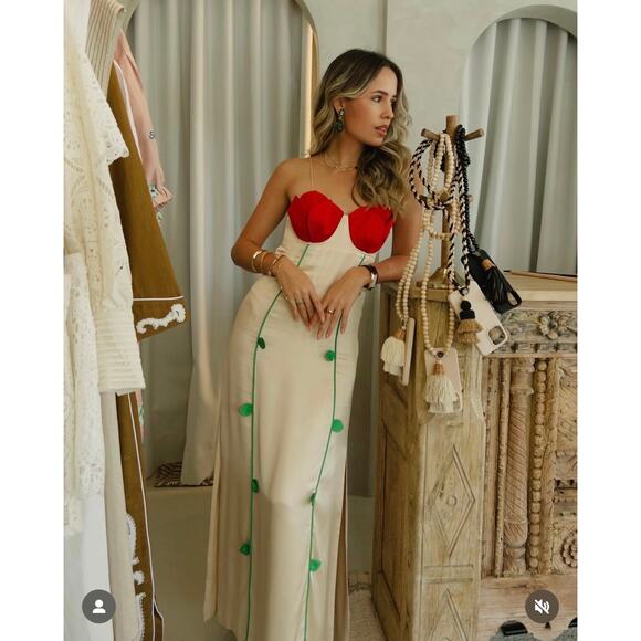 NWT Farm Rio Rose-Shaped Bodice Sleeveless Maxi Dress Size XXS